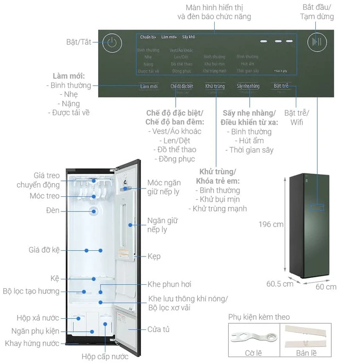 Tủ Chăm Sóc Quần Áo Thông Minh LG Styler Inverter 5 Móc S5GOC